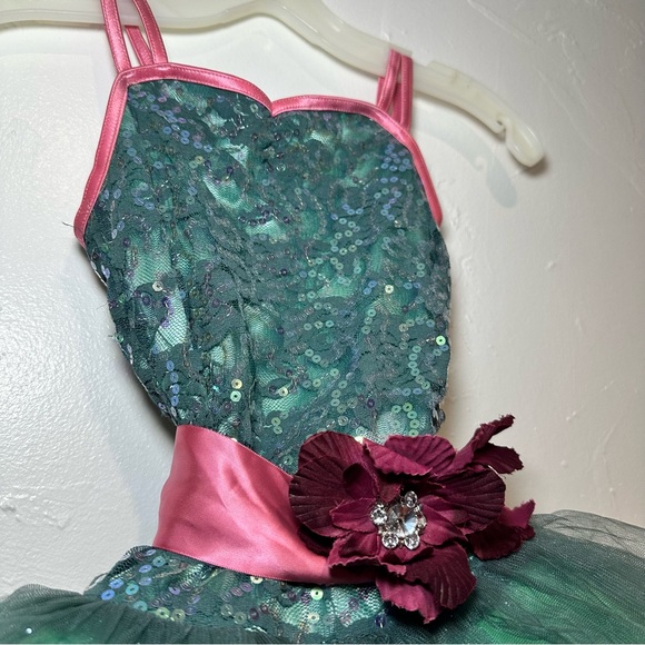 Weissman Style # 10426 Green & Pink Ballet Costume - Picture 4 of 9